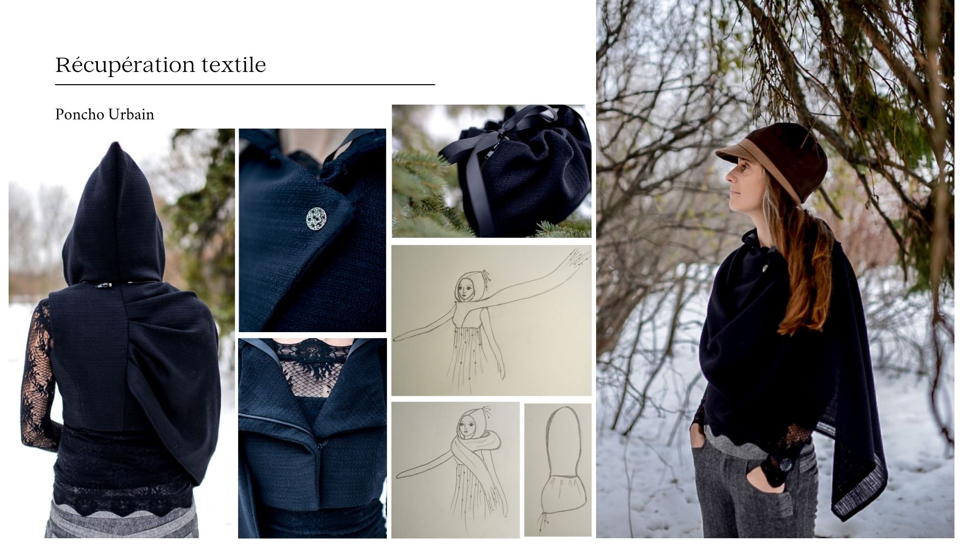 récupération textile poncho urbain