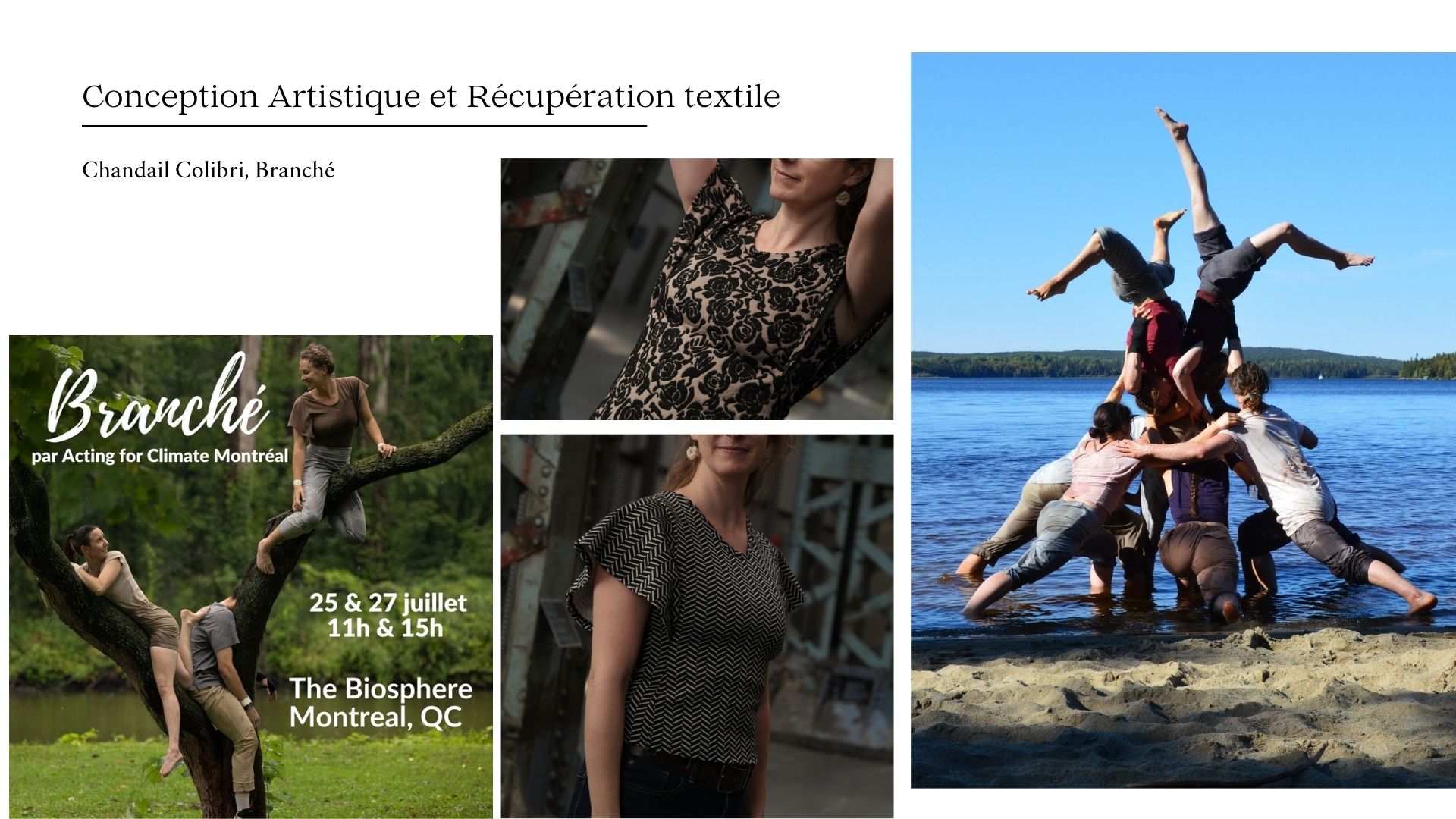 Conception artistique et récupération textile chandail colibri